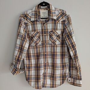 American Eagle Vintage Fit Snap Button Long-sleeved Western Shirt M